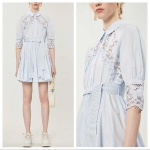 { maje } Rebella Crochet Cotton Poplin Mini Dress